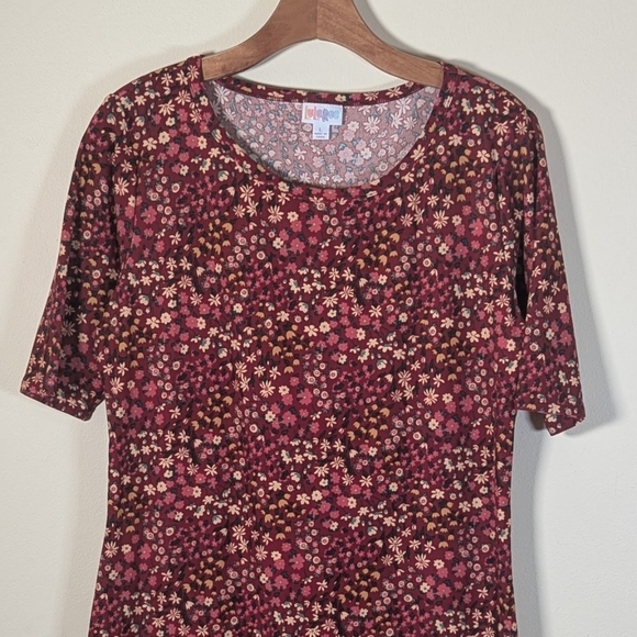🌼LuLaRoe Burgundy Bloom Julia Dress – Comfy Meets Cottagecore Vibes 🌺✨ - Picture 1 of 6